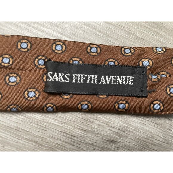 Designer YVES SAINT LAURENT YSL Brown Blue Striped Silk Tie 55" Paris New York - Picture 4 of 7